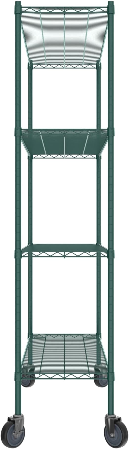 Commercial NSF Listed Green Epoxy Mobile Wire Shelving Kit 18" x 54" x 80", with 4 Shelves Perfect for Warehouse, Walk-in Refrigerator, Freezer, Grocery Store, Restaurant, Dishroom