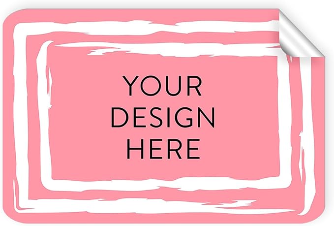 100 Custom Vinyl Stickers - Upload Your own Image, Text, Design, Logo - Personalized Logo Labels for Handmade, Packaging, Bottle, Jars, Candle, Brand Stickers (Pink, 6x4)