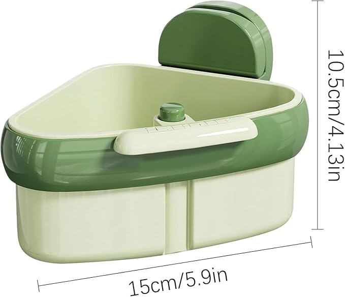 LLQ 2PACK Sink Strainer Basket,2025 New Upgraded Suction Cup Press Sink Drainer Basket,Automatic Dumping Sink Strainer Basket,Faucet Sponge Storage Rack (Green+Green)