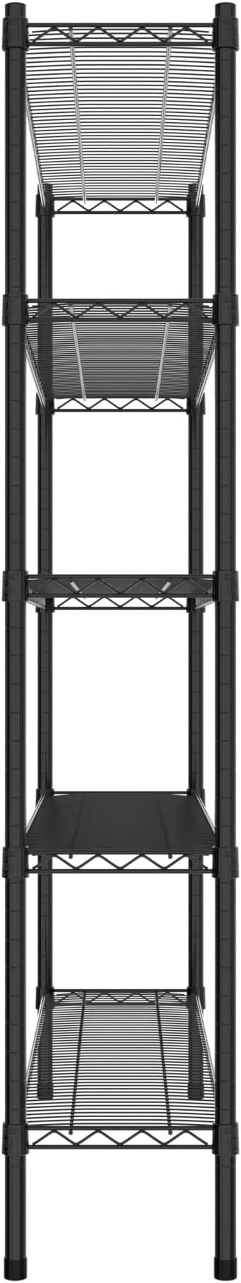 Commercial NSF Listed Black Epoxy Stationary Wire Shelving Kit 12" x 48" x 64", with 5 Shelves Perfect for Warehouse, Walk-in Refrigerator, Freezer, Grocery Store, Restaurant, Dishroom