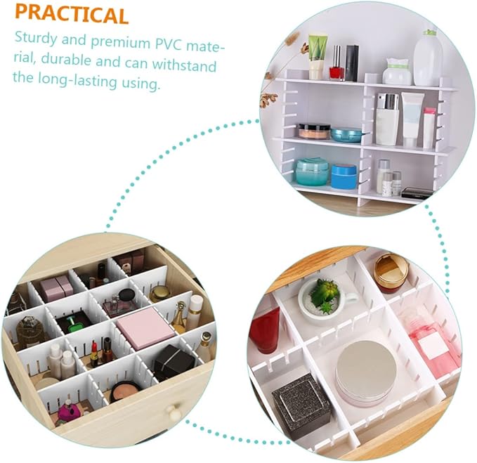 Sturdy Drawer Partition Boards 7 Pack Bamboo Material Home Dorm Organization Storage