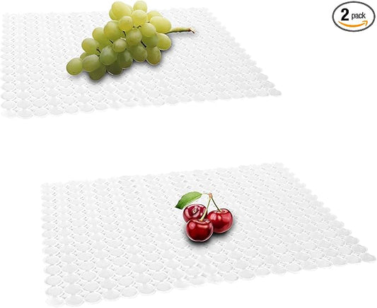 Qulable 2Pack Kitchen Sink Mat for Stainless Steel/Ceramic Sinks, PVC Eco-friendly Protectors for Bottom of Kitchen Sink, Adjustable, Fast Draining, Dots Design, 11.8x15.7 (Clear)