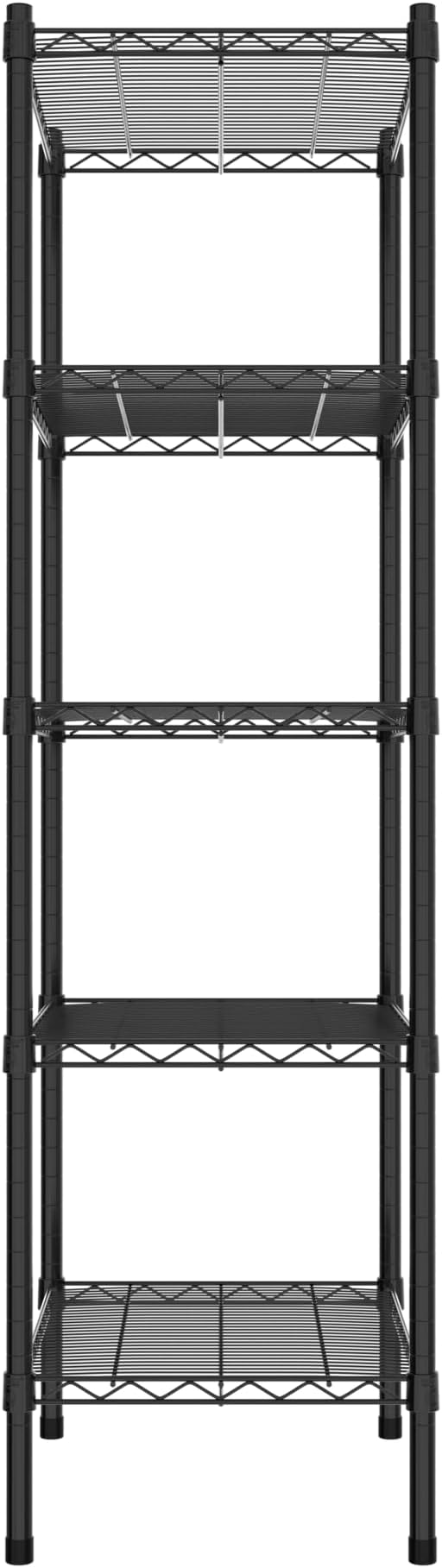 Commercial NSF Listed Black Epoxy Stationary Wire Shelving Kit 18" x 24" x 64", with 5 Shelves Perfect for Warehouse, Walk-in Refrigerator, Freezer, Grocery Store, Restaurant, Dishroom