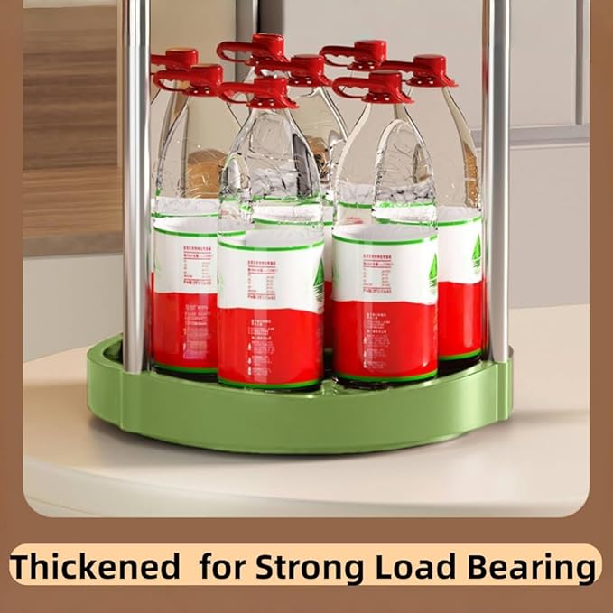 10.01" 2-Tier 360°Rotating Lazy Susan turntable Organizer Spice Rack Organization for Kitchen countertop and Cabinet pantry Organizers and storage(4Green, Extra Large)