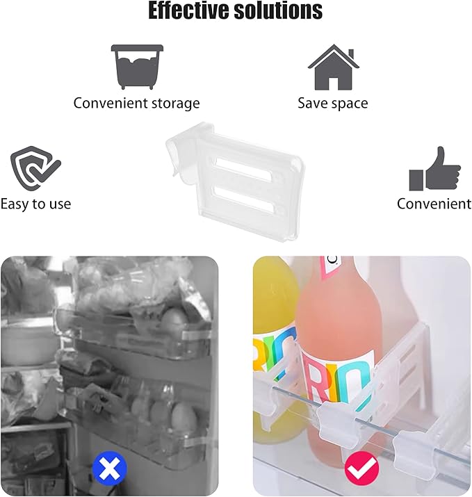 Refrigerator Dividers,Adjustable Plastic Organizer Tools,Fridge Door Retractable Snap-on Space Separators,Expandable Divide Plates,Kitchen Pantry Storage Gadget,Home Office Clear Tidy Supplies(8pcs)
