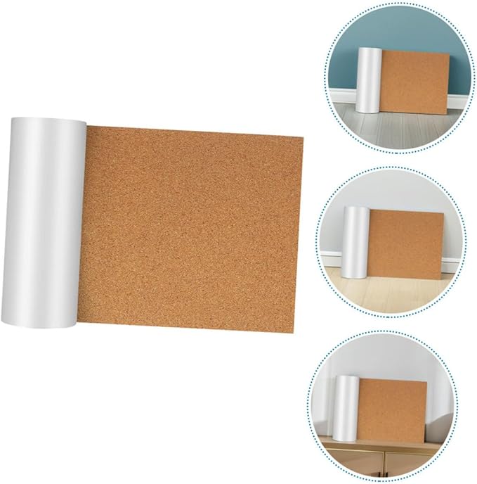 Housoutil Cork Drawer Liners Roll Non-Slip Clean Shelf Liner for Kitchen Cabinets and Bathroom Drawers Flexible Eco-Friendly Noise Reduction Material