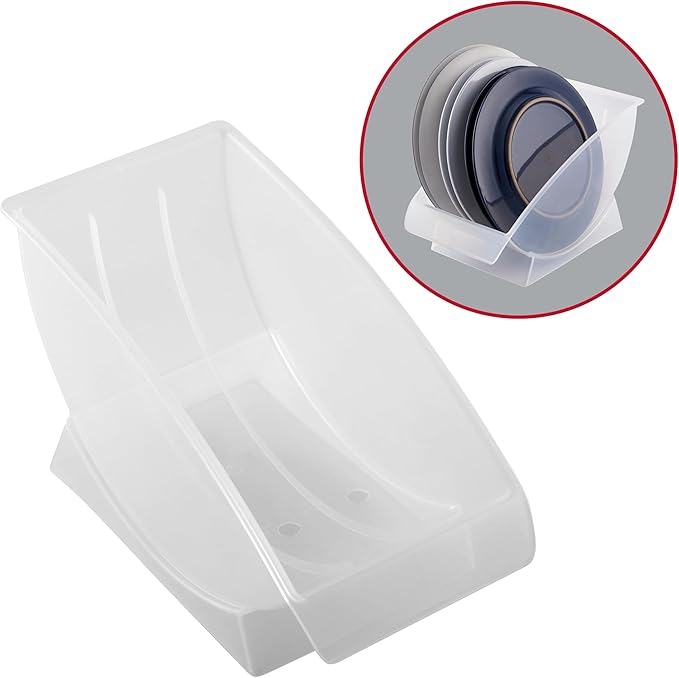 Jumbl 10-Inch Veritcal Salad Plate, Dessert Plate Holder, Cabinet Space Saver and Organizer, Plastic Plate Cradle pefect for small cabinet storage, RV's, apartments. Comes with 1 Cradle