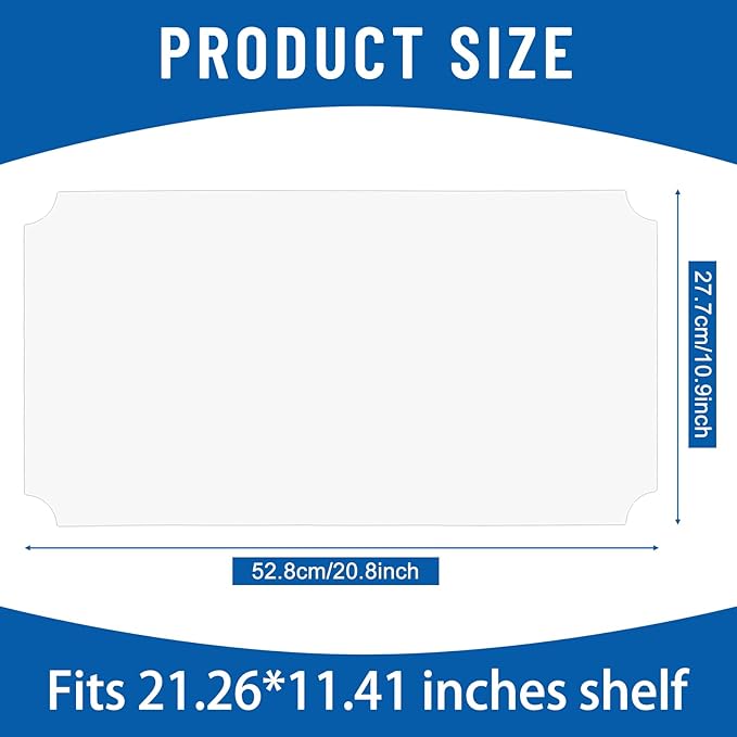 Frienda Set of 10 Wire Shelf Liner 21.26 x 11.41 Inch Heavy Duty Shelf Liners Packed Flat for Wire Shelving, Waterproof Non Adhesive Plastic Mat for Metal Rack Kitchen Shelves, Shoe Rack