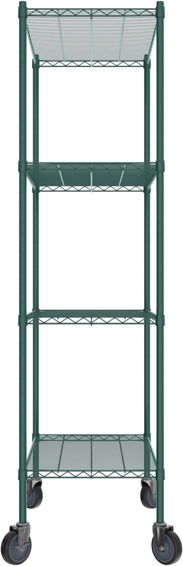 Commercial NSF Listed Green Epoxy Mobile Wire Shelving Kit 21" x 36" x 80", with 4 Shelves Perfect for Warehouse, Walk-in Refrigerator, Freezer, Grocery Store, Restaurant, Dishroom