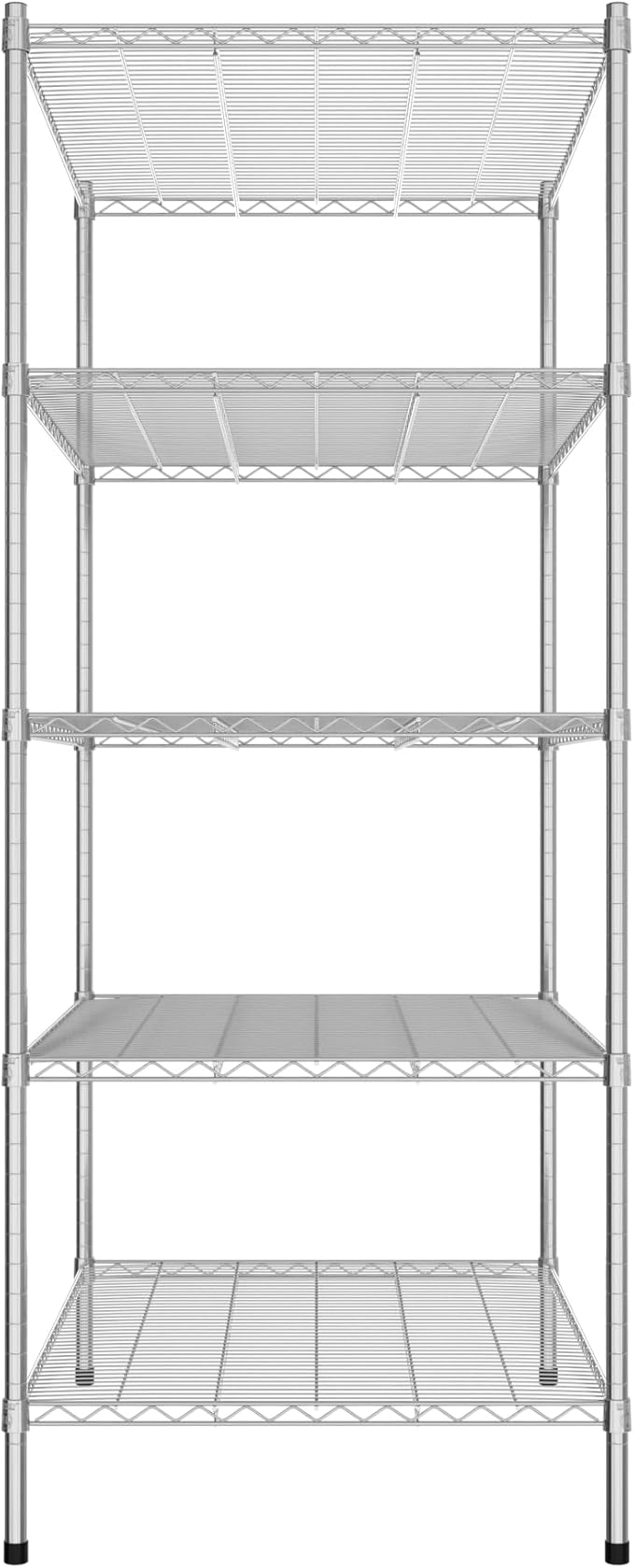 Commercial NSF Listed Chrome Stationary Wire Shelving Kit 30" x 42" x 74", with 5 Shelves Perfect for Warehouse, Walk-in Refrigerator, Freezer, Grocery Store, Restaurant, Dishroom