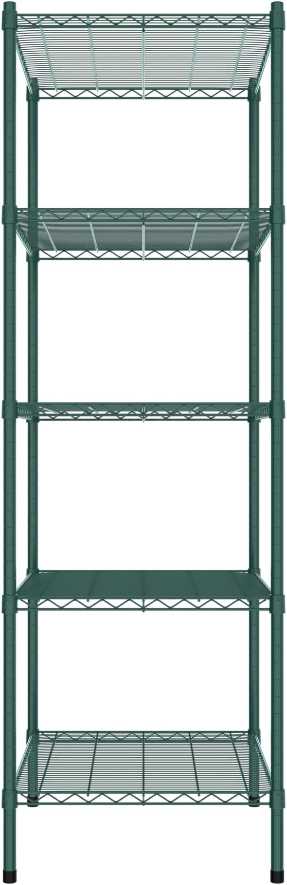 Commercial NSF Listed Green Epoxy Stationary Wire Shelving Kit 24" x 30" x 74", with 5 Shelves Perfect for Warehouse, Walk-in Refrigerator, Freezer, Grocery Store, Restaurant, Dishroom
