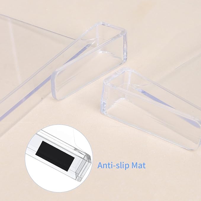Adjustable Closet Shelf Dividers 8 Pack - Acrylic Vertical Organizer for Cabinets, Kitchen, Pantry (Clear)