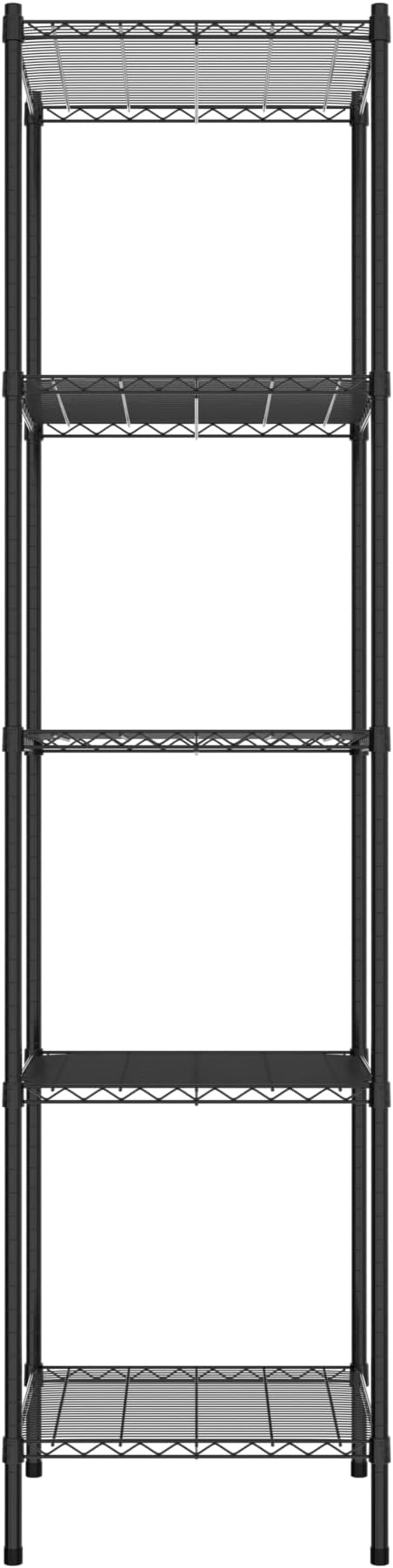Commercial NSF Listed Black Epoxy Stationary Wire Shelving Kit 24" x 24" x 96", with 5 Shelves Perfect for Warehouse, Walk-in Refrigerator, Freezer, Grocery Store, Restaurant, Dishroom