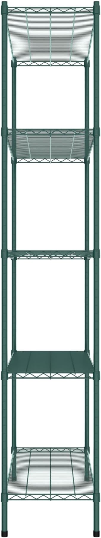Commercial NSF Listed Green Epoxy Stationary Wire Shelving Kit 18" x 48" x 96", with 5 Shelves Perfect for Warehouse, Walk-in Refrigerator, Freezer, Grocery Store, Restaurant, Dishroom