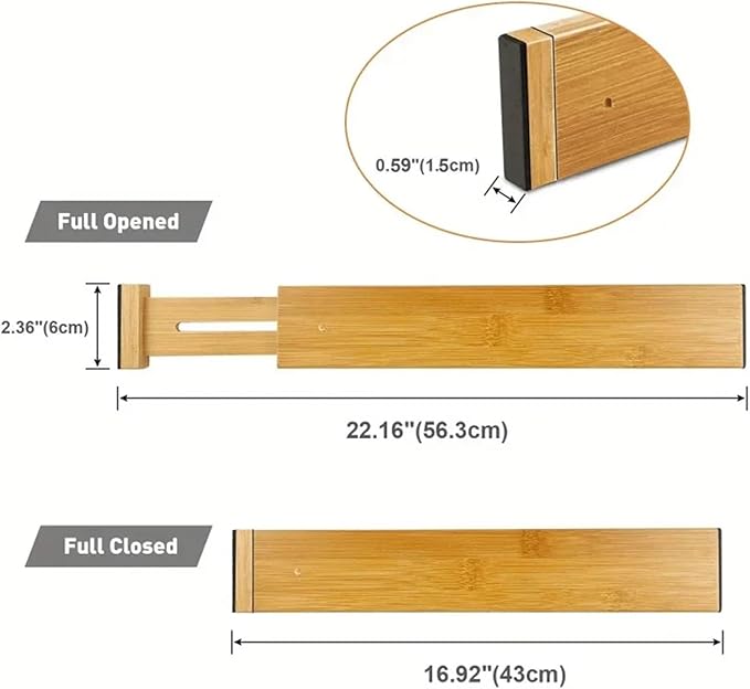 2/4 Pcs Drawer Dividers Organizers Adjustable Expandable Spring Loaded Separators for Kitchen Bedroom Dresser(L-2PCS)