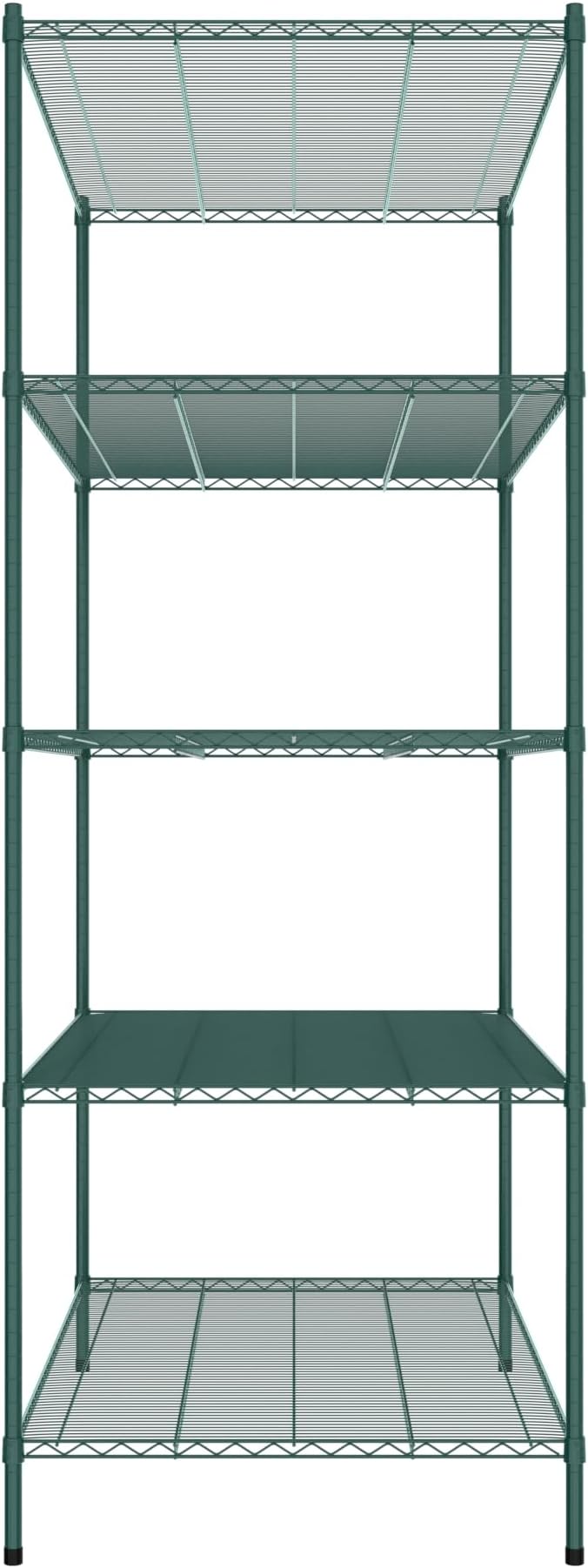 Commercial NSF Listed Green Epoxy Stationary Wire Shelving Kit 36" x 60" x 96", with 5 Shelves Perfect for Warehouse, Walk-in Refrigerator, Freezer, Grocery Store, Restaurant, Dishroom