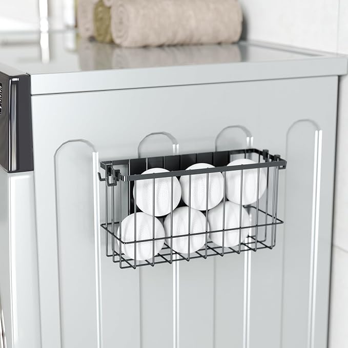 NiHome Magnetic Metal Basket Organizers, 2PCS Medium & Small, Versatile Storage for Kitchen & Office Holds Up to 14 lbs, Easy Attach to Refrigerator or Any Magnetic Surface(Black)