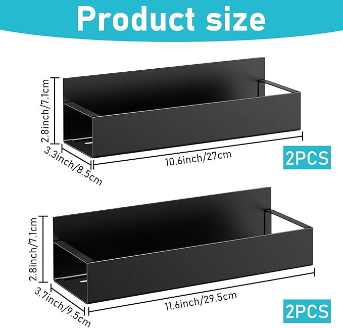4 Pcs Magnetic Spray Can Holder, Magnet Toolbox Holder, Wall Mounted Spray Bottle Rack, Mechanic Paint Can Organizer, Tool Box Storage Rack for Garage Home Workspace (Black)