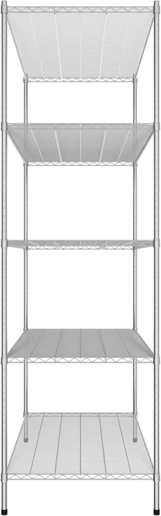 Commercial NSF Listed Chrome Stationary Wire Shelving Kit 30" x 72" x 96", with 5 Shelves Perfect for Warehouse, Walk-in Refrigerator, Freezer, Grocery Store, Restaurant, Dishroom