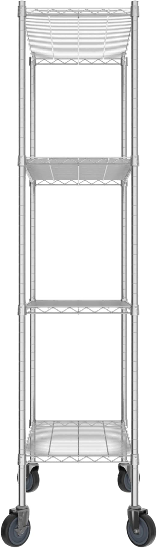 Commercial NSF Listed Chrome Mobile Wire Shelving Kit 18" x 36" x 80", with 4 Shelves Perfect for Warehouse, Walk-in Refrigerator, Freezer, Grocery Store, Restaurant, Dishroom