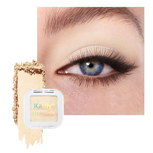 Kaely Pressed Single Eyeshadow Makeup, Vanilla Nude Beige Matte Highly Pigmented Monochrome Eye Shadow Palette, Waterproof Neutral Powde Mini Eyeshadow, sombras para ojos, Lightweight Blendable, 17