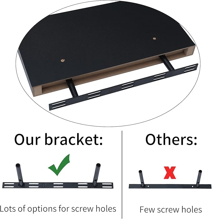 WELLAND Simons Floating Wall Shelf Ledge Shelves, 36-Inch, Black