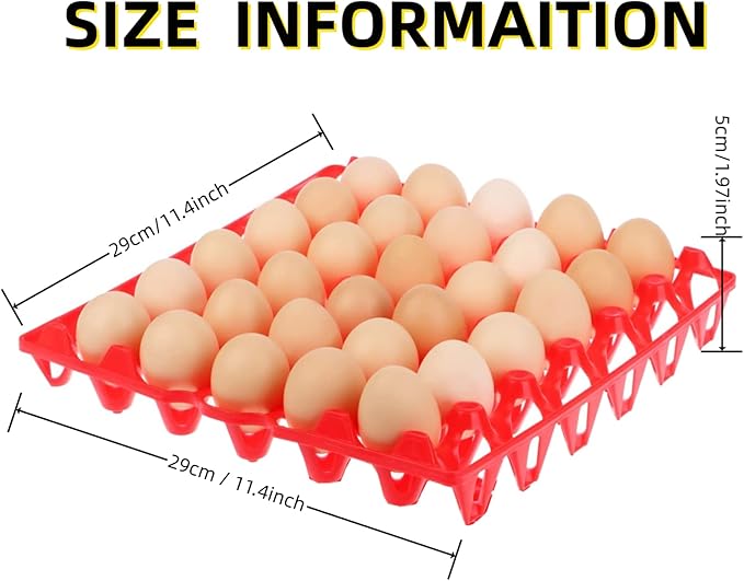 George Garden 8-Pack Plastic Egg Tray Egg Crates 30-Egg Flats for Home Chicken Farmers, Stackable Egg Cartons Hold Multiple Eggs, Great for Storing, Sorting, and Shipping Eggs, Durable and Reusable