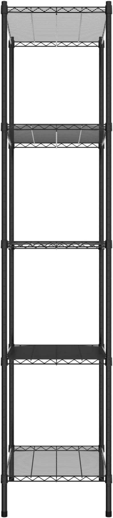 Commercial NSF Listed Black Epoxy Stationary Wire Shelving Kit 21" x 30" x 96", with 5 Shelves Perfect for Warehouse, Walk-in Refrigerator, Freezer, Grocery Store, Restaurant, Dishroom