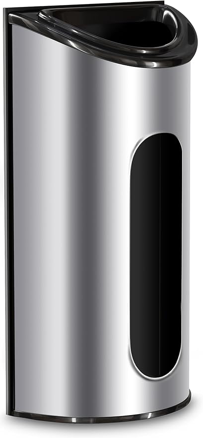 Utopia Kitchen Grocery Plastic Bag Holder and Dispenser Medium, Easy Wall Mount Bag Saver, Stainless Steel, Silver