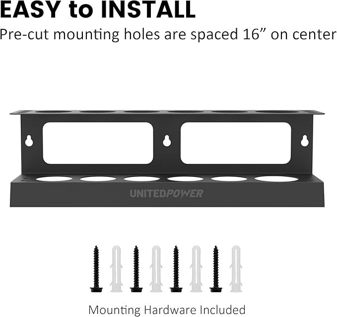 UNITEDPOWER Caulking Gun Holder, Wall Mount Hand Caulking Gun Storage Rack, Caulk Tube Organizer for Workshop, Shop, Garage