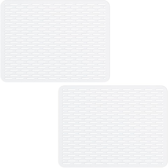 Bligli Mesh Sink Mat, 15.7 x 11.8inch Sink Prtector Mats for Kitchen Sinks, PVC Eco-Friendly Sink Protectors for Bottom of Sink, Fast Draining, Easy Cleaning, Clear