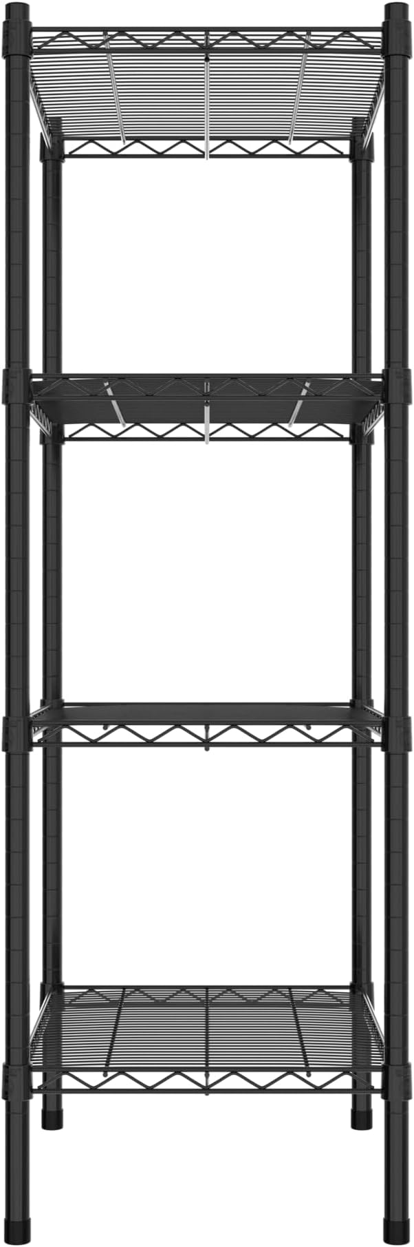 Commercial NSF Listed Black Epoxy Stationary Wire Shelving Kit 18" x 24" x 54", with 4 Shelves Perfect for Warehouse, Walk-in Refrigerator, Freezer, Grocery Store, Restaurant, Dishroom