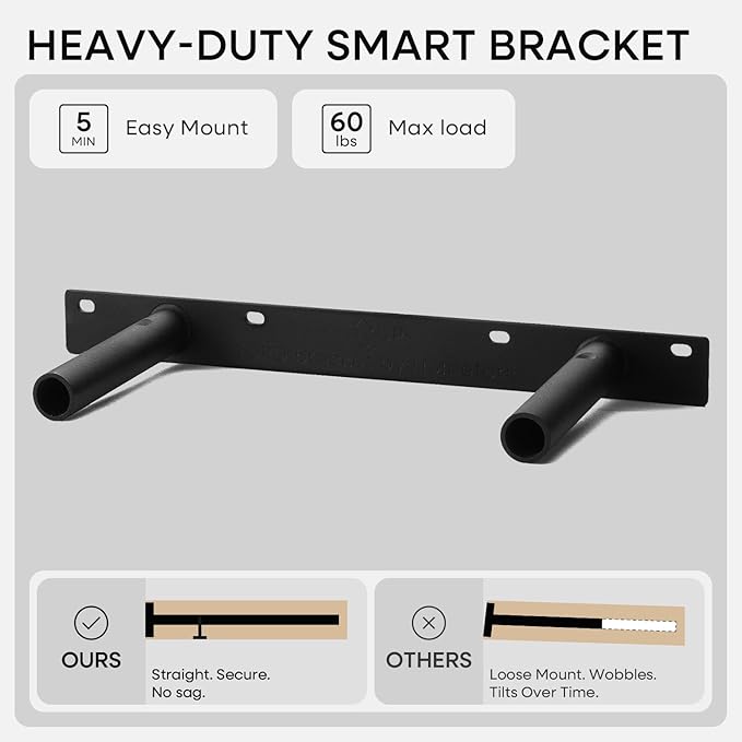 Homeforia Floating Shelf Black 12 inch, High End Solid Real Wood Small 12inch Floating Shelves for Wall Mounted, Black Wooden 12 in Floating Shelves, Heavy Duty Bracket, 12 X 6.5 X 1.75 inch, Set of 2