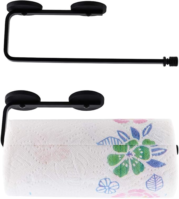 Magnetic Paper Towel Holder Paper Towel Rack Tower Bar for Refrigerator, Metal Cabinet Black