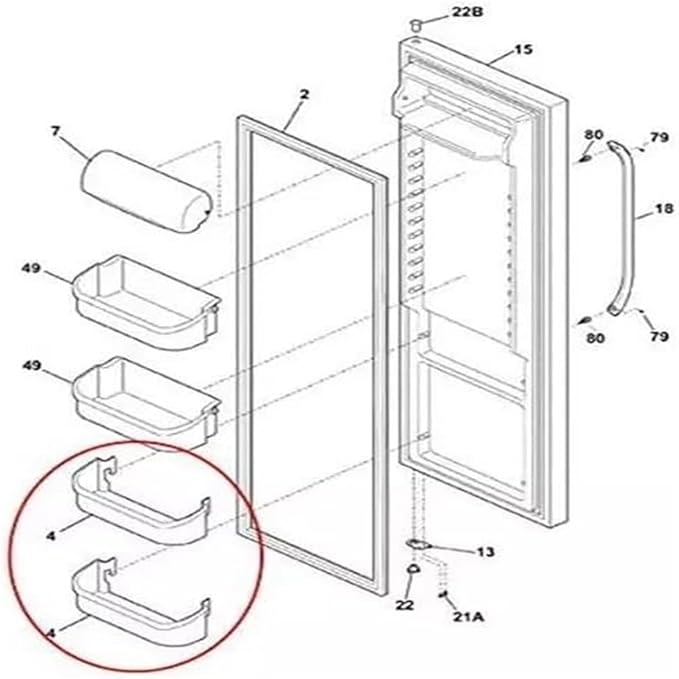 240323002 Door Bin Shelf - for Frigidaire Refrigerator Door shelves - Fridge door condiments beverages organizer - Refrigerator door Shelf - Fridge transparent plastic shelves Bin - W 15-7/8 in