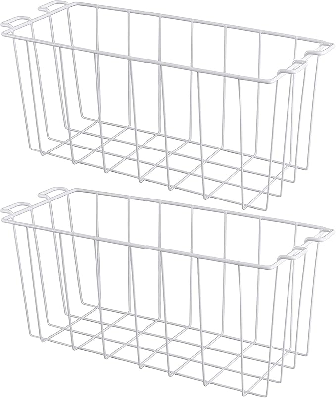 Freezer Organizer Bins for Chest Freezer, 16.5" Deep Freezer Bins Freezer Baskets Organizer and Storage Frozen Meats and Food 2 Pcs