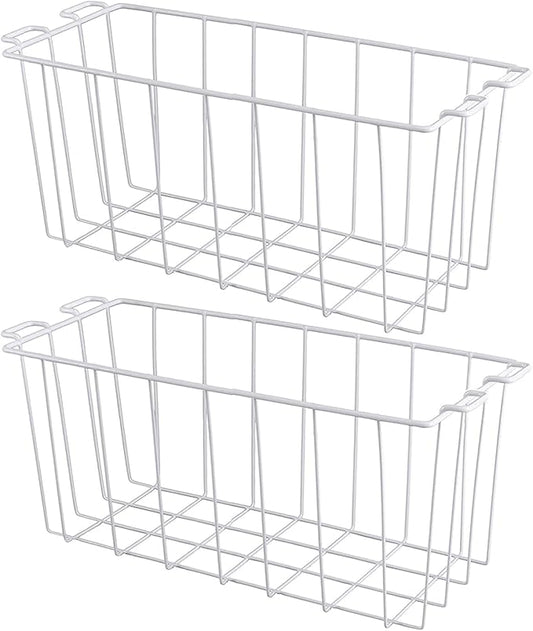 Freezer Organizer Bins for Chest Freezer, 16.5" Deep Freezer Bins Freezer Baskets Organizer and Storage Frozen Meats and Food 2 Pcs