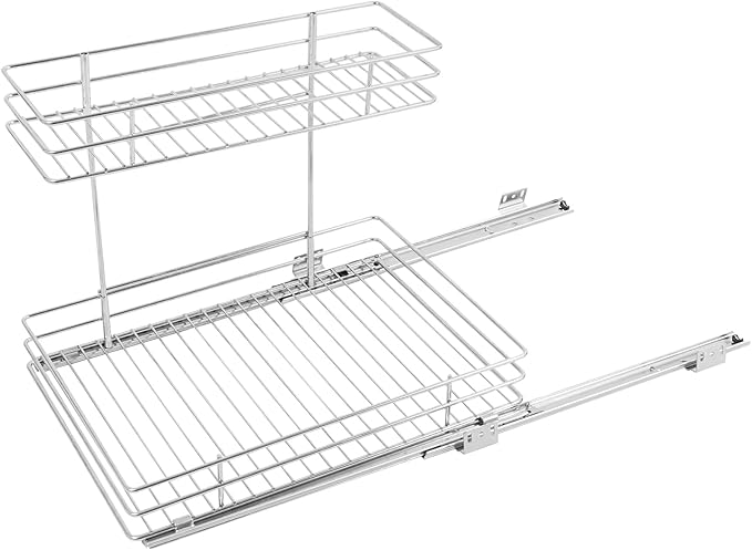 DUSNDULR 2 Tier Under Sink Organizer, 27.95"x12.6"x13" Pull Out Cabinet Organizer Under Sink Slide Out Storage Shelf for Kitchen Cabinet Bathroom