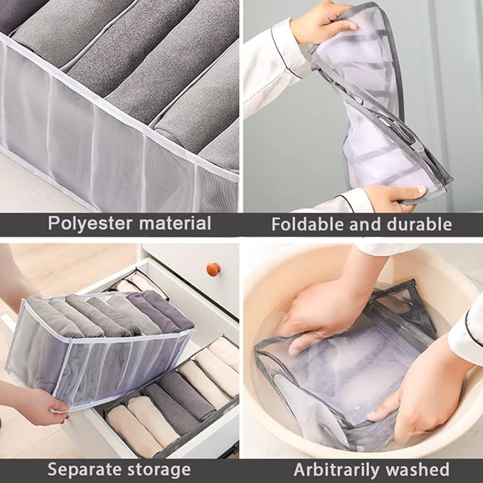 HSLFUAI Bra Organizer for Drawer, 2 Pack Bras Storage Organizer with Compartments, Drawer Organizer for Bras(Pink-6S-2PCS)