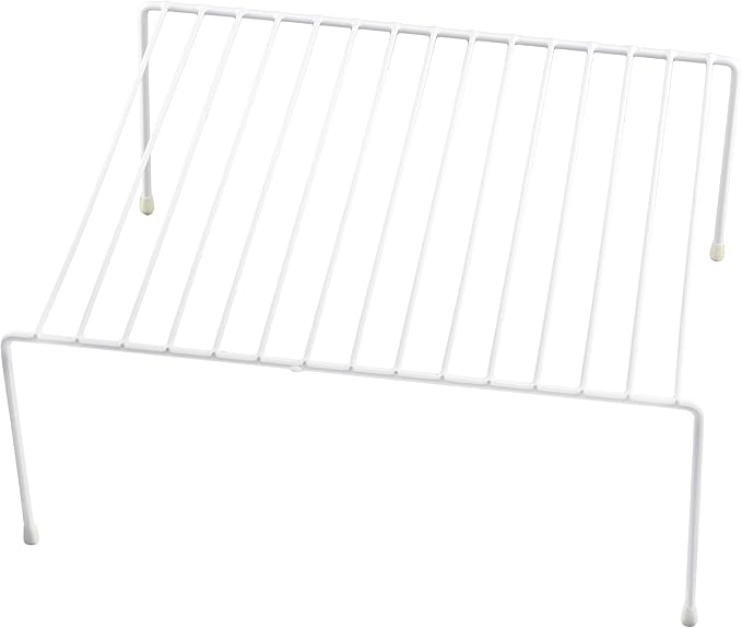 YBM HOME White Wire Cabinet Helper Shelf Organizer and Storage Rack Helper for Kitchen, Expandable Kitchen Counter and Cabinet Shelf (20, 16" L x 9.75" W x 5.5" H)