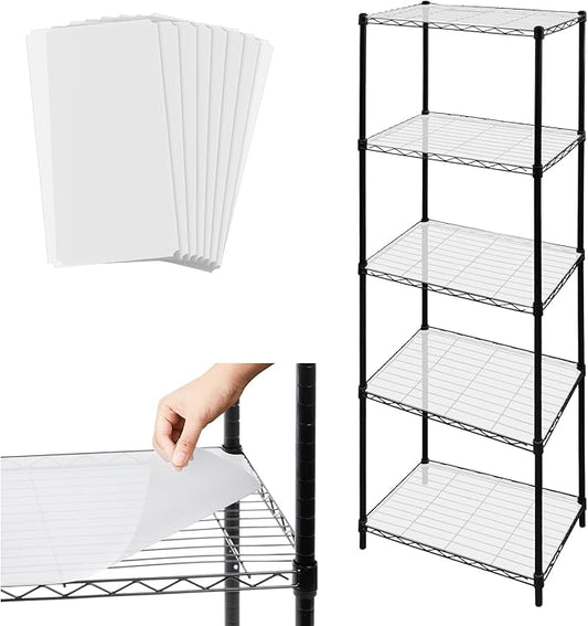 Sliner 8 Pack 11.8 x 16.6 Inch Wire Shelf Liner Clear Plastic Waterproof Liners for Organizing Metal Rack Shelves, Kitchen Cabinets, Cupboard, Pantry