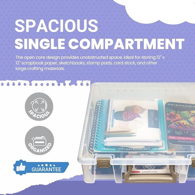 ArtBin Super Satchel 1 Compartment Box Clear Craft Organizer Storage Case