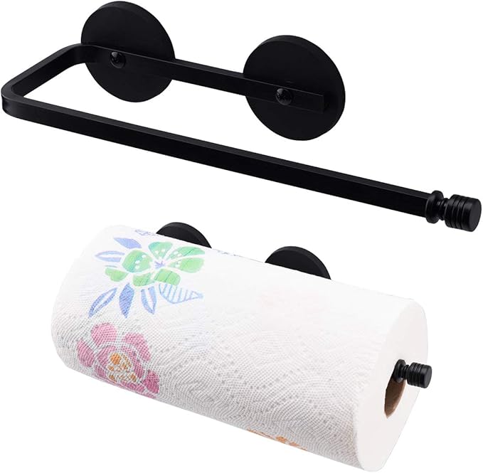 Magnetic Paper Towel Holder Paper Towel Rack Tower Bar for Refrigerator, Metal Cabinet Black