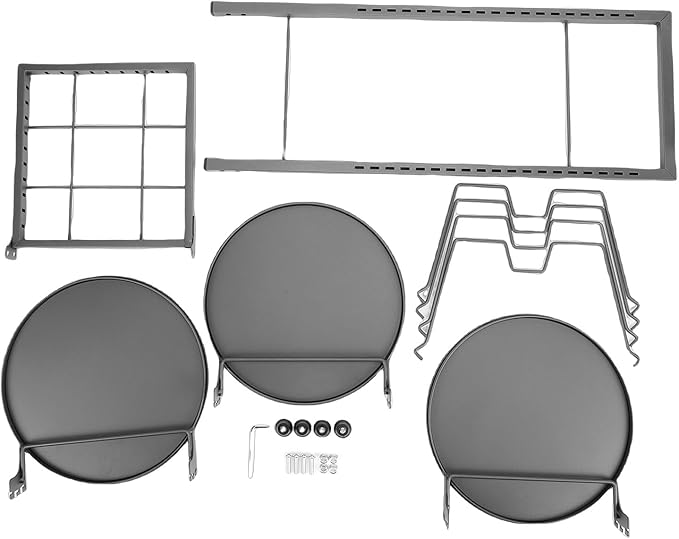 Pssopp Adjustable 4 Tier Pot Organizer, Carbon Steel Under Cabinet Pot Cookware Storage Rack for Pans Lids Kitchen Utensil