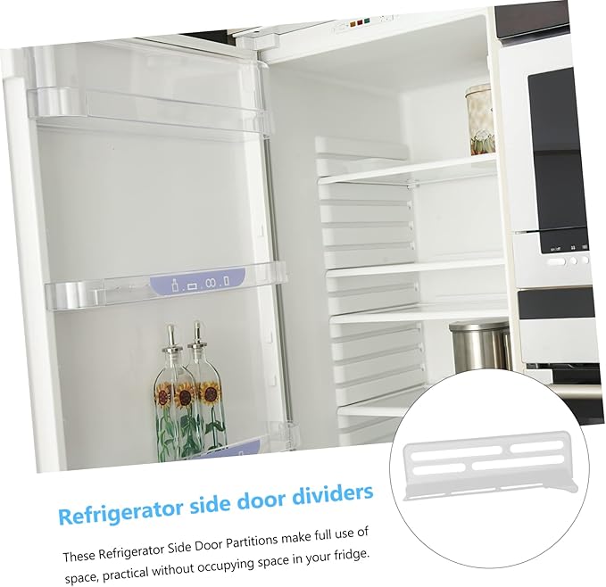Adjustable Refrigerator Side Door Divider 10.23X3.22X3.07In Food Partition Board for Organized Fridge Storage Easy Installation Multi-Use Fridge Organizer