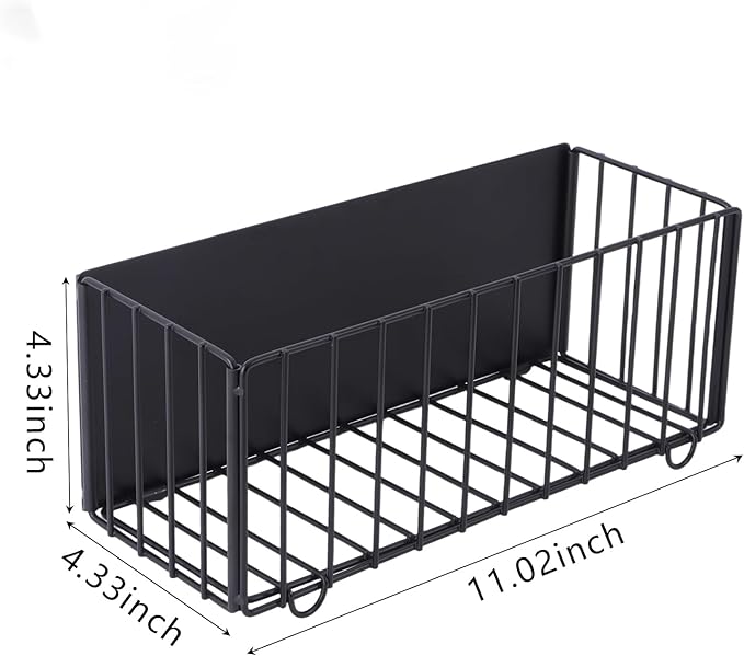 Folding Magnetic Basket, 2 Pack Magnetic Fridge Basket with Strong Magnet for Kitchen Office School Organization and Home Storage, 11.02"x4.33"x4.33"