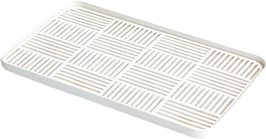 WUCYLKA Kitchen Sink Organizer Sink Caddy, Plastic Sponge & Soap Holder with Double-Layer Drain Rack – Countertop Sink Tray for Sponge, Soap, Dish Brush, Cup, and Wire Scrubber(White Plus)
