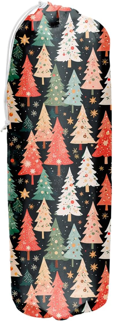 Christmas Tree Grocery Bag Holder and Dispenser Christmas Plastic Bags Organizer Garbage Shopping Trash Bags Storage for Kitchen Home Housewarming Gifts for Women Friends