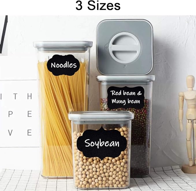 Wisdompro Chalkboard Labels, 134 Pcs Waterproof, Reusable & Removable Blackboard Stickers with 2 Chalk Marker for Storage Bins, Food Container, Mason Jars, Bottles - 3 Sizes with Pen