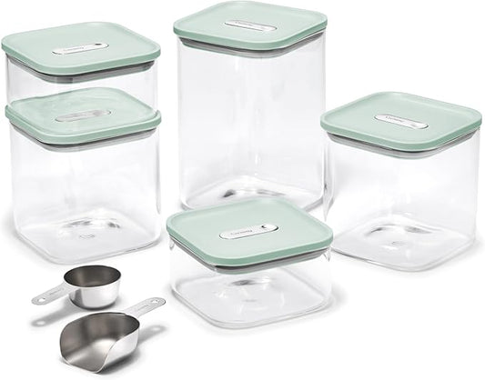 Caraway 13-Piece Glass Airtight Food Storage Containers with Lids – Non-Toxic, BPA-Free Kitchen Storage Containers – Stackable, Space-Saving Airtight Containers for Dry Goods and More - Mist